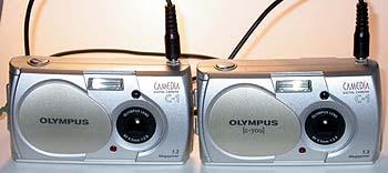 Stereogespann 2x Olympus "C-1" mit "Sychronkabel"