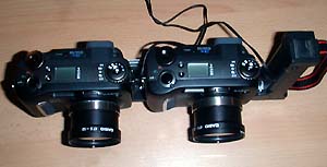 Bild: Beide Kameras auf Schiene - Blick von oben - SB: 13cm